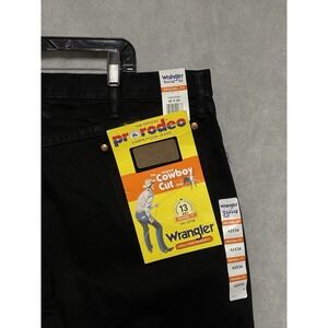 NWT Wrangler Jeans Men 42x34 Black Denim Cowboy Cut Original Fit Pro Rodeo 13MWZ